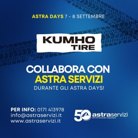 Kumho, main sponsor per gli Astra Days, l’evento per i 50 anni  di Astra Servizi